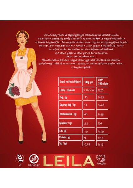 Leila Elma & Tarçın Badem Kurabiyesi 40gr x 2 Adet