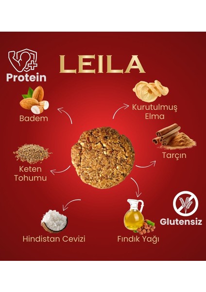 Leila Elma & Tarçın Badem Kurabiyesi 40gr x 2 Adet