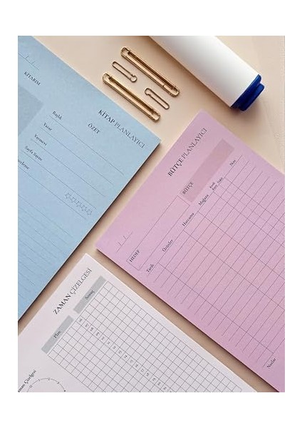 Tanıtım Tarihsiz Masaüstü Planlayıcı Set, 10 Farklı Planlama, 80 Yaprak (Yapılacaklar ) fiyatları