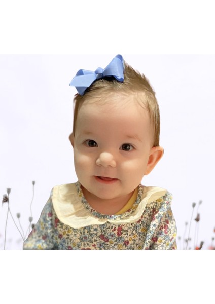 Butik Fiyonk Kurdele Saçsız Bebek Tokası 8cm Az Saçlı Kız Bebeklere Özel Toka