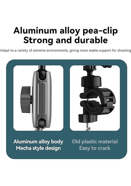 Motosiklet Gidonu Bisiklet Montaj Kelepçeleri Için Gopro Hero 13 12 11 10 9 Djı Osmo Action 5 Pro 4 3 INSTA360,360° Çift Top Başlı Kelepçe Tutucu 1/4-20 mm Kamera ve Telefon Için Adaptör modelleri