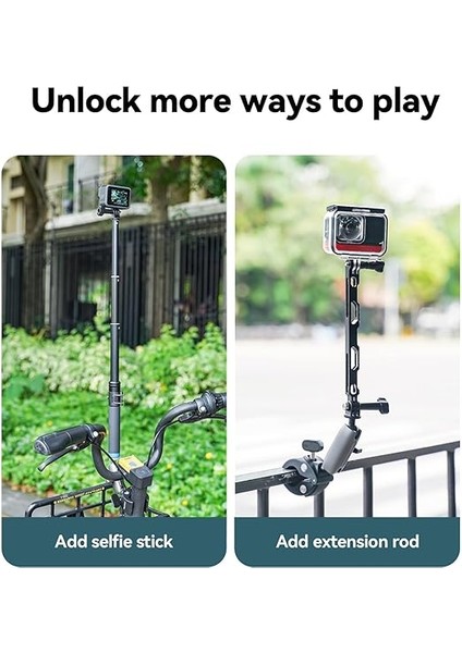 Motosiklet Gidonu Bisiklet Montaj Kelepçeleri Için Gopro Hero 13 12 11 10 9 Djı Osmo Action 5 Pro 4 3 INSTA360,360° Çift Top Başlı Kelepçe Tutucu 1/4-20 mm Kamera ve Telefon Için Adaptör indirimleri