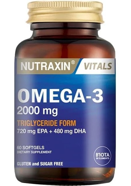 Vitals Omega-3 2000 Mg Epa + Dha Balık Yağı Içeren Takviye Edici Gıda (1 x 60 Kapsül) fırsatları