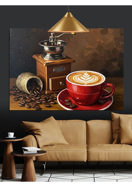 Kahve Fincanı Kahve Çekirdekleri Dekoratif Kanvas - Mdf Ahşap Tablo indirimleri