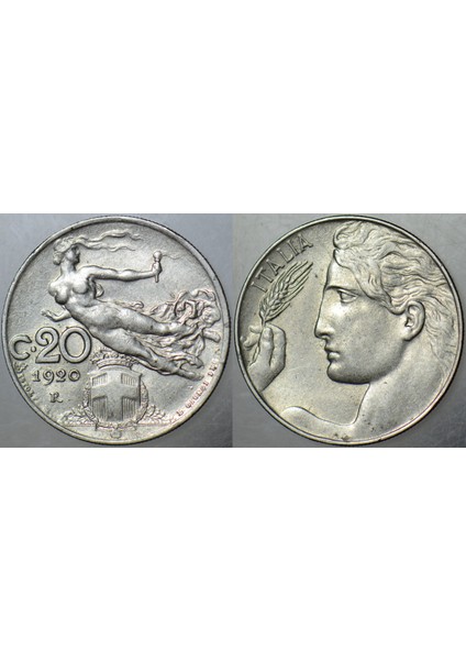 Italya 20 Centesimi 1920.