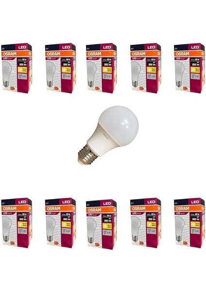 Ledvalue 8.5W E27 LED Ampul | 2700K Sıcak Sarı Işık, 806 Lümen, 60W Eşdeğer | Enerji Tasarruflu Ampul – 10'lu Paket