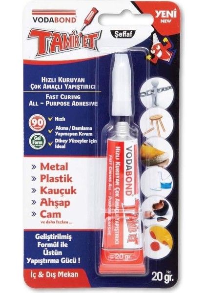 53.03.052 Tamir Et Yapıştırıcı, 20G Şeffaf