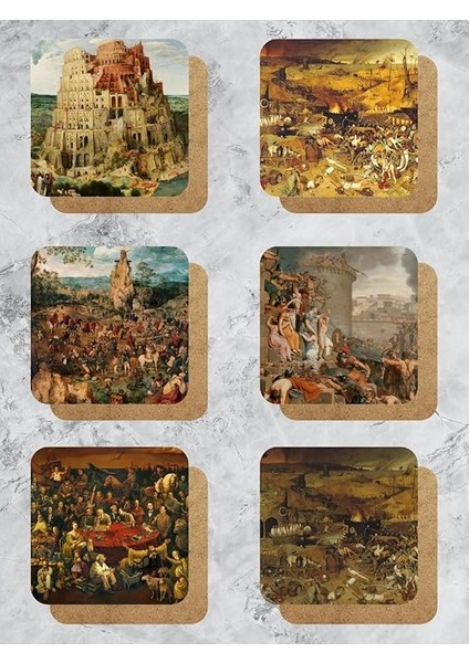 Dünya Tarihi 103 Ünlü Temalı Ahşap Bardak Altlığı Ahşap Baskılı Altlık 6'lı Set (9 X9CM) KARBONNM17 fiyatları