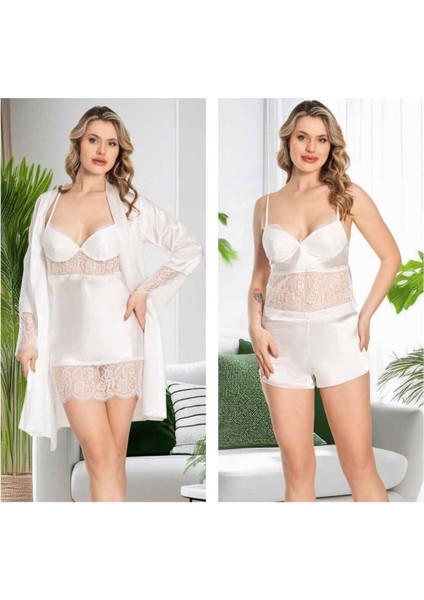 Kadın Saten 6'lı Dantelli Gelin Çeyiz Seti Jw.4r.8k1.mk