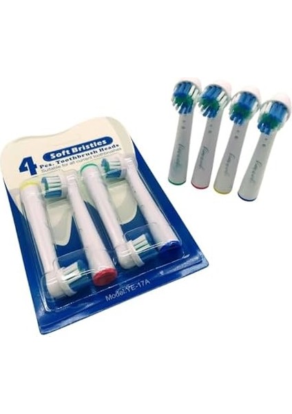 Diş Fırçası Yedek Fırça Başlıkları, Oral B Braun Için 4 Adet Elektrikli Diş Fırçası Başlığı, EB17-P Standart Fırça Başlıkları Oral B Pro 1000/3000/5000, Vitality Smart Genius Serisi fiyatları