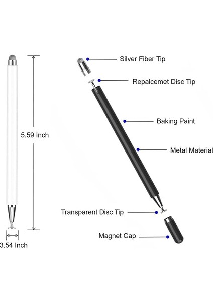 Samsung Galaxy Tab Için Stylus Kalem A7/A8/A8PLUS/A9/A9PLUS Ipad/android Tablet ile Uyumlu Tüm Dokunmatik Cihazlar Evrensel Yüksek Hassas S Kalem (Beyaz) fiyatları