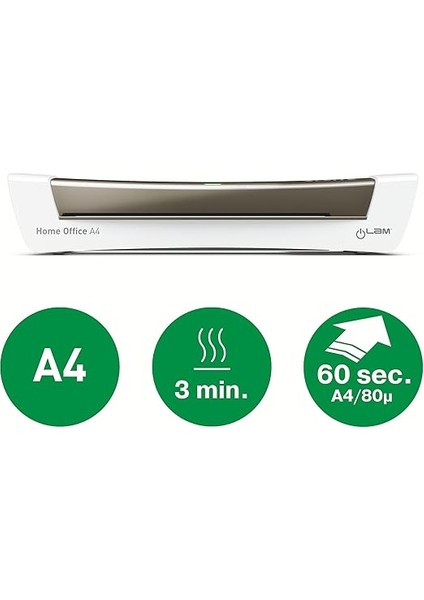A4 Laminasyon Cihazı, 80 Ila 125 Mikron Laminasyon Folyoları Için, Laminasyon Kılıfları Dahil, Başlangıç Kiti, Ev Ofisi, Küçük Ofis ve Okulda Kullanım Için Ideal, Gri, Ilam, 73680089 modelleri