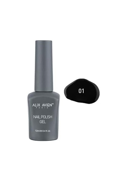 Alıx Avıen Uv Kalıcı Siyah Jel Oje 01 - Gel Polish - 12 ml fiyatları