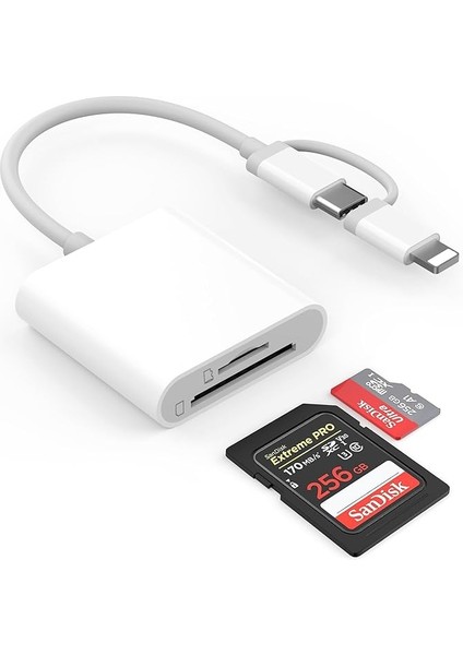 Iphone/ipad/kamera Için Sd Kart Okuyucu, Iphone, Sd Kart Okuyucu, USB C, Sd Kart Okuyucu, USB C, Mikro Kart Okuyucu, USB C Kart Okuyucu, Tip C Kart Okuyucu, Hafıza Kartı Okuyucu, Tak ve Çalıştır