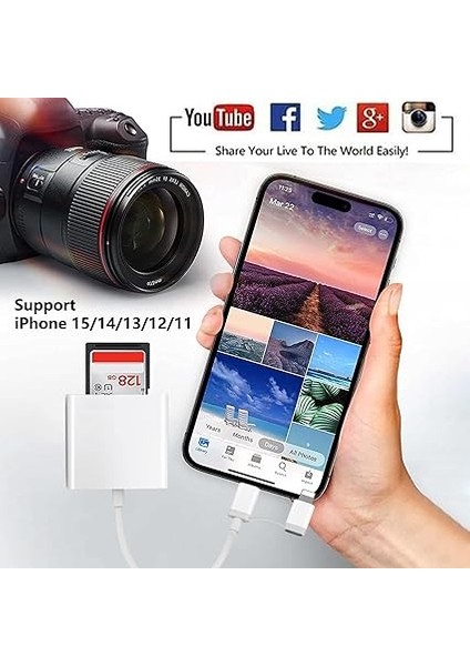 Iphone/ipad/kamera Için Sd Kart Okuyucu, Iphone, Sd Kart Okuyucu, USB C, Sd Kart Okuyucu, USB C, Mikro Kart Okuyucu, USB C Kart Okuyucu, Tip C Kart Okuyucu, Hafıza Kartı Okuyucu, Tak ve Çalıştır fiyatları