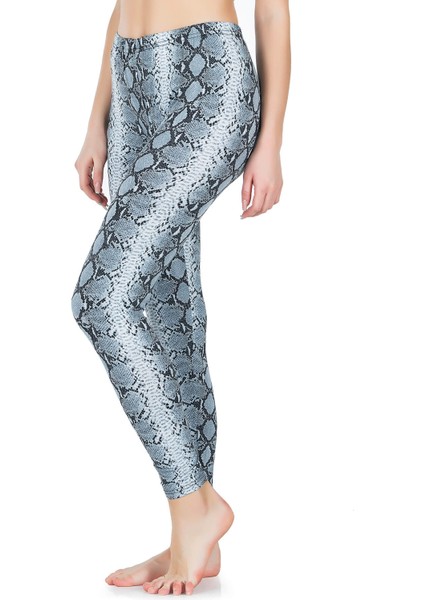 Derya Kurşun Yılan Derisi Görünümlü Uzun Kadın Tayt 444 modelleri