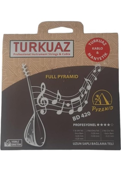 Professional Instrument Strings Bd 420 Uzun Saplı Pyramid Bağlama Teli 0.20 Full Pyramid