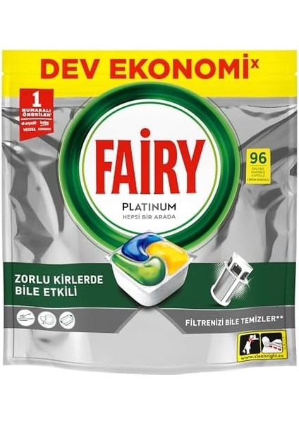 Fairy Platinum Bulaşık Makinesi Deterjanı Kapsülü/tableti 96 Yıkama Limon Kokulu modelleri