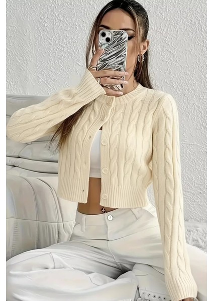 Örgü Desenli Kadın Triko Hırka (S,m,l Uyumludur) P-00018294 fiyatları