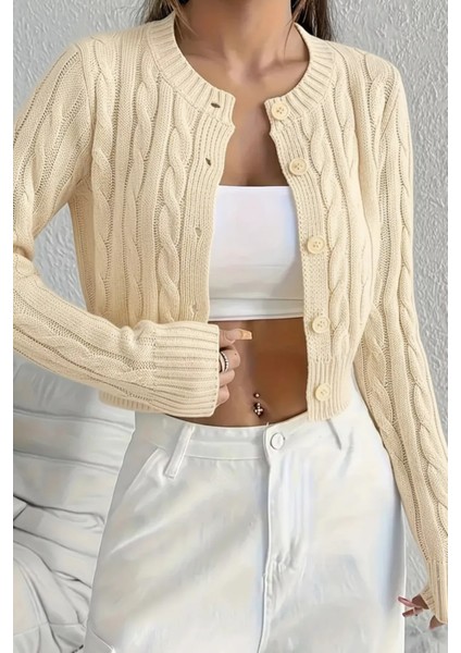 Örgü Desenli Kadın Triko Hırka (S,m,l Uyumludur) P-00018294 fırsatları