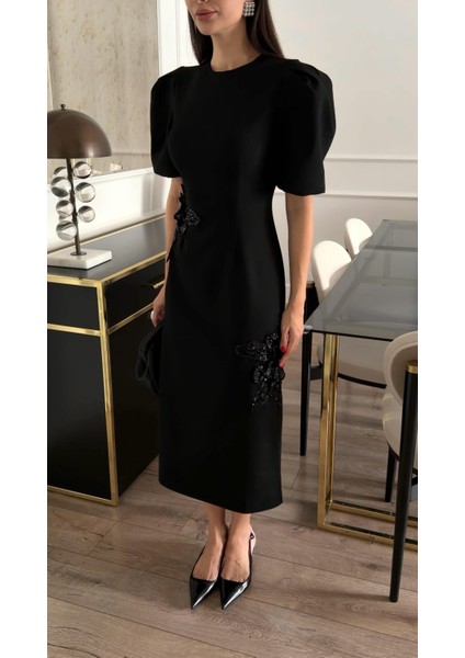 Payet Detaylı Siyah Elbise fırsatları