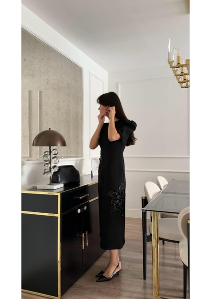 Payet Detaylı Siyah Elbise indirimleri