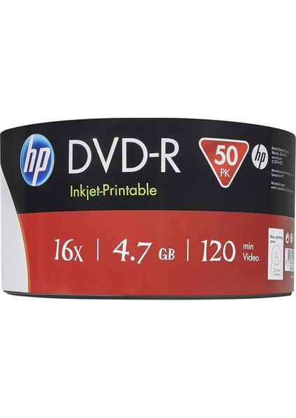 Dvd-R Hp 4,7 GB (120 Dk) 16X Inkjet Yazdırılabilir 50 Milli Toplu fiyatları