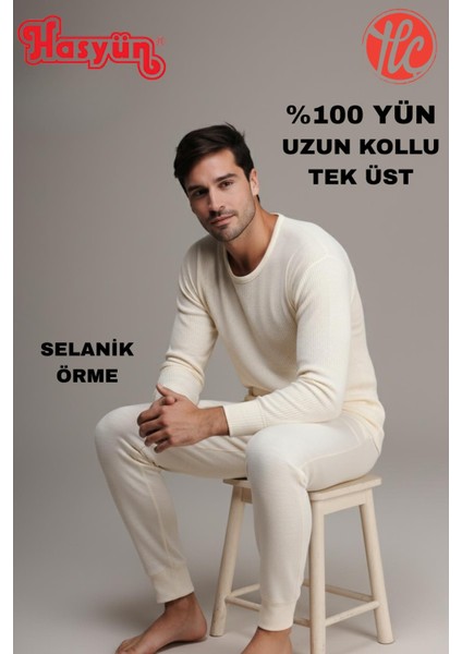 Erkek Ter Emici Kaşındırmaz %100 Yün Uzun Kollu Içlik