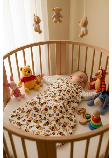 Yeni Doğan Bebek Winnie The Pooh Desenli Soft Kundak Uyku Tulumu 0-6 Ay 1 Tog - Önlük Hediyeli fiyatları