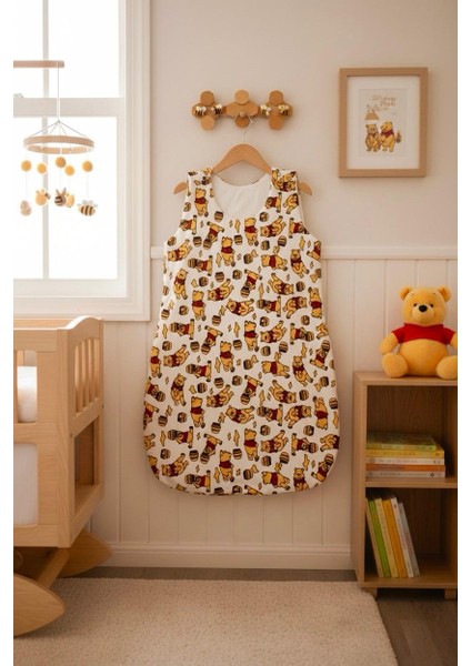 Yeni Doğan Bebek Winnie The Pooh Desenli Soft Kundak Uyku Tulumu 0-6 Ay 1 Tog - Önlük Hediyeli modelleri