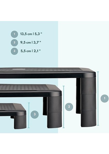 Accesorıos Monitör Standı, Yüksekliği Ayarlanabilir Bilgisayar ve Dizüstü Bilgisayar Ekran Standı, Çıkarılabilir Ayaklı, Ab'de Üretilmiştir (1 Birim) fiyatları
