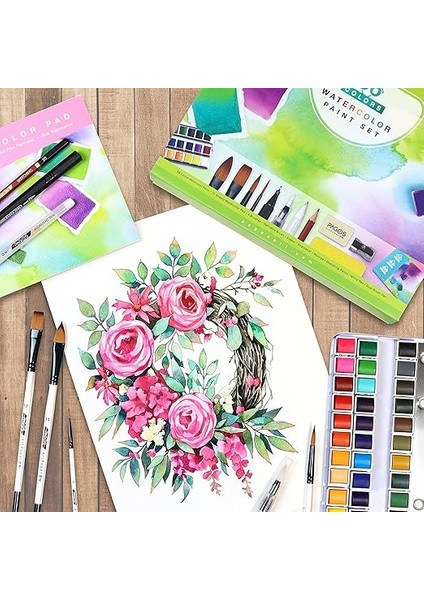 Sulu Boya Seti, Profesyonel 36 Sabit Pigment Boyama Kutusu, Yüksek Pigmentasyon, Sanatçılar, Öğrenciler, Yetişkinler Için 12 Sulu Boya Kağıdı modelleri