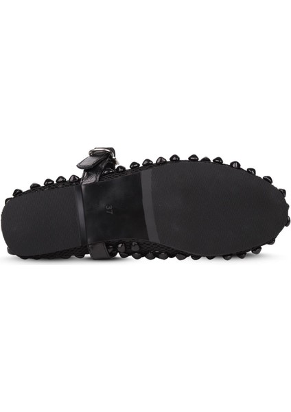 Taş Detaylı Kadın Babet Siyah