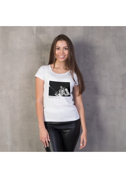 Jimi Hendrix Falkoner Centret Copenhagen 1969 Tişört - Beyaz fiyatları