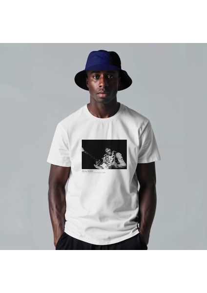 Jimi Hendrix Falkoner Centret Copenhagen 1969 Tişört - Beyaz modelleri