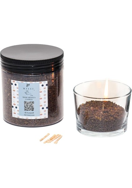 Vanilya Kokulu Siyah Yaratıcı Tozu Mum (30 Adet Fitil ile BIRLIKTE)-250 gr