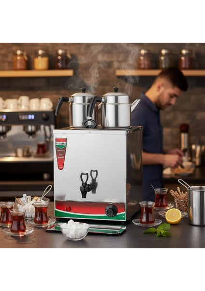 30 Model Elektrikli 2 Demlikli Çay Kazanı 15 lt (Demlikler Dahil) - MEJ12 fiyatları