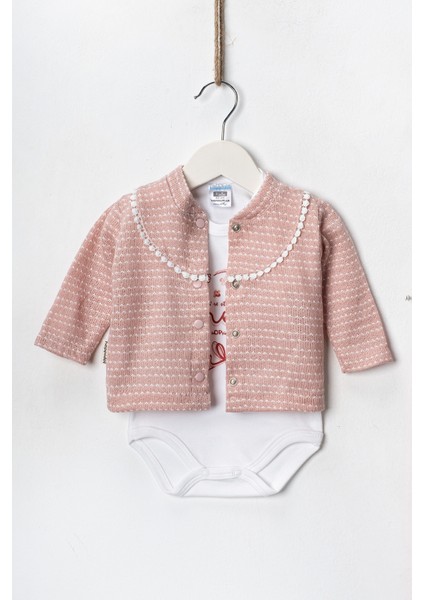 Baby Kız Bebek 3 Ay 6 Ay 9 Ay Triko Görünümlü Hırkalı Badili Altı Penye Interlok 3'lü Takım fiyatları
