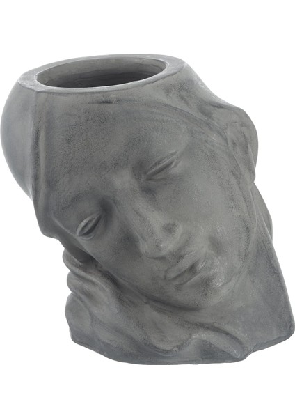 Gri Heykel Saksı
