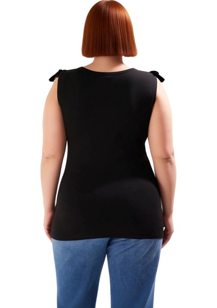 Kadın Omuz Bağcıklı Vücuda Oturan Esnek Dokulu Kolsuz Üst Giyim Kaliteli Şık Rahat fırsatları