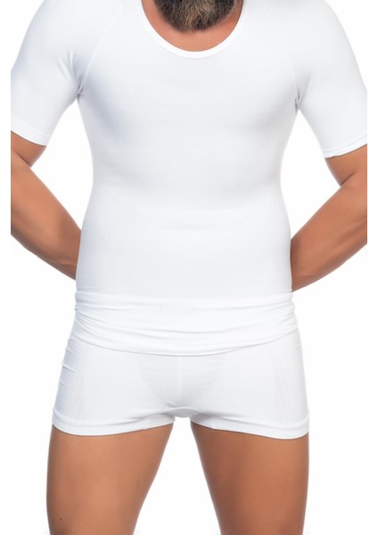 Beyaz Mı Emay E1010 Yarım Kol Erkek Korse Atlet