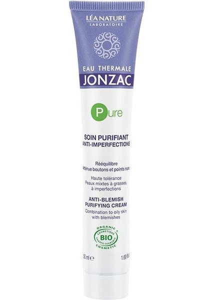 Jonzac Pure Akneye Eğilimli Yağlı Ciltler Için Organik Nemlendirici Bakım Kremi 50 ml