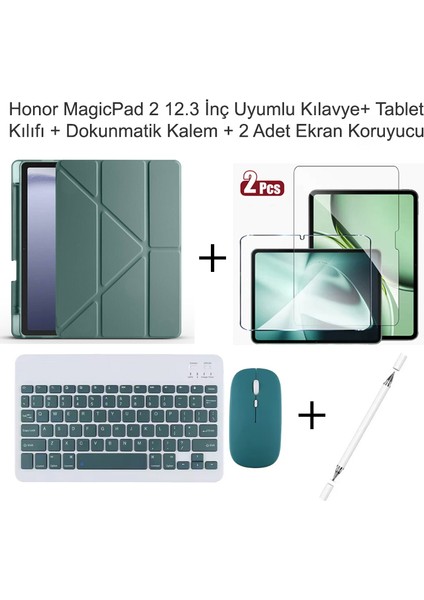Yesnıce Honor Magicpad 2 12.3 Inç Uyumlu Standlı Kılıf ve Dokunmatik Kalem ve Klavye ve Mouse