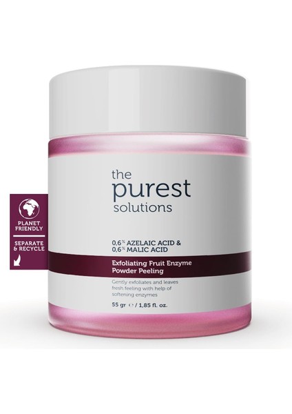 The Purest Solutions Fruit Enzyme Powder Exfoliator & Peeling - Toz Peeling (%0.6 Azelaic Acid & Malic Acid)