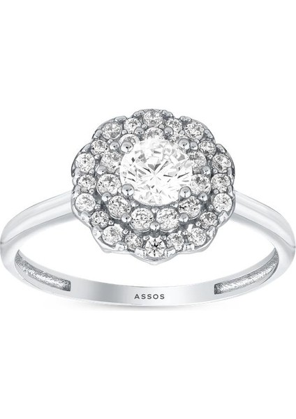 Taşlı Tasarım Altın Yüzük - 14K