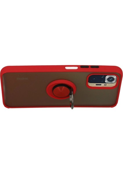 Yzlal Newface Xiaomi Redmi Note 10 Kılıf Montreal Yüzüklü Silikon Kapak - Kırmızı modelleri