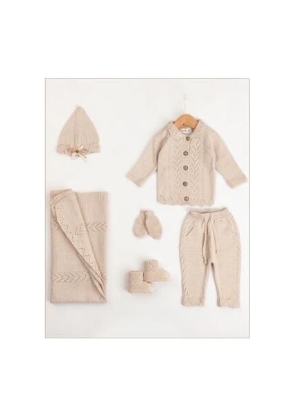 3001 Bebek Natural Yün Triko 6'lı Hastane Çıkışı