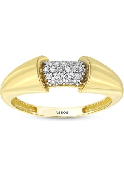 Taşlı Altın Yüzük - 14K