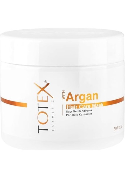 Totex Argan Saç Bakım Maskesi | Nemlendirici ve Parlaklık Kazandırıcı | Saç Besleyici Tedavi 500 ml