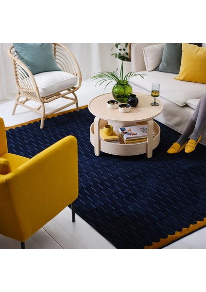 Növlıng Büyük Halı Koyu Mavi 170 x 240 cm Dikdörtgen Kısa Tüylü fırsatları